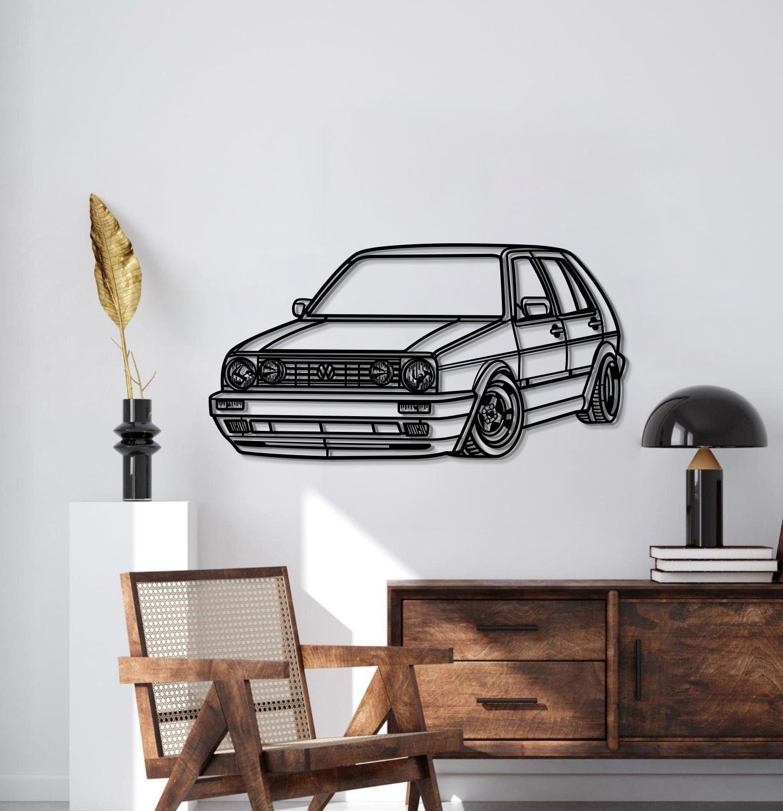 1983 Volkswagen Golf MK2 perspective car silhouette wall decor