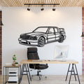 1990 190E 2.5‑16 EVO II perspective metal wall art laser cut steel silhouette