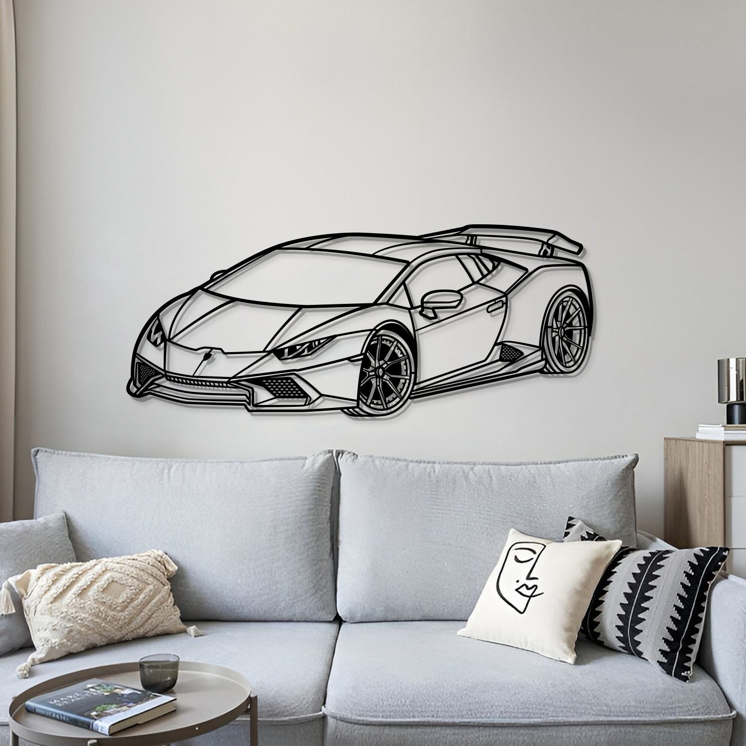 2005 Lamborghini Huracán metal wall art in perspective style – luxury automotive décor
