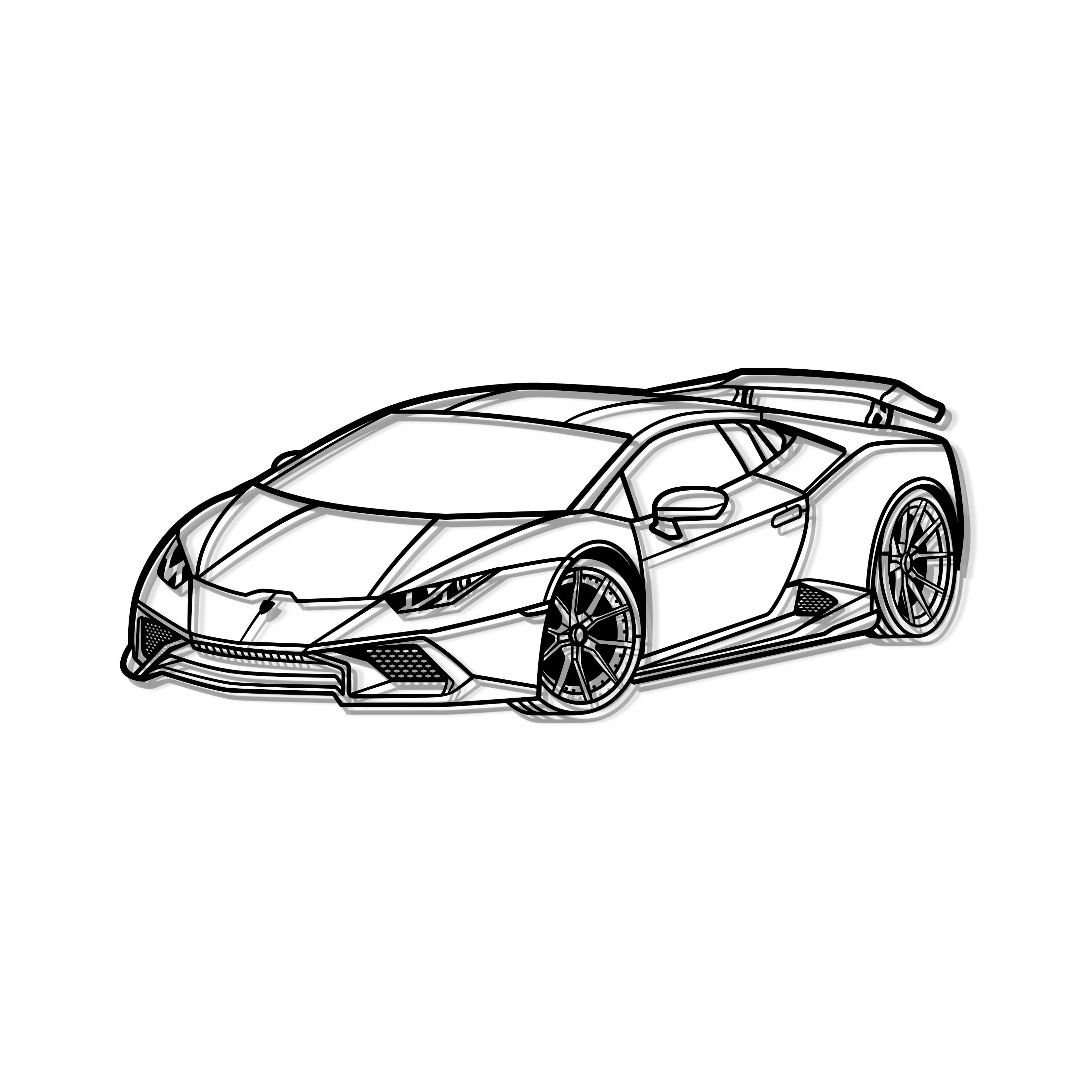 Lamborghini Huracán 2005 perspective metal wall décor – perfect for car lovers’ spaces