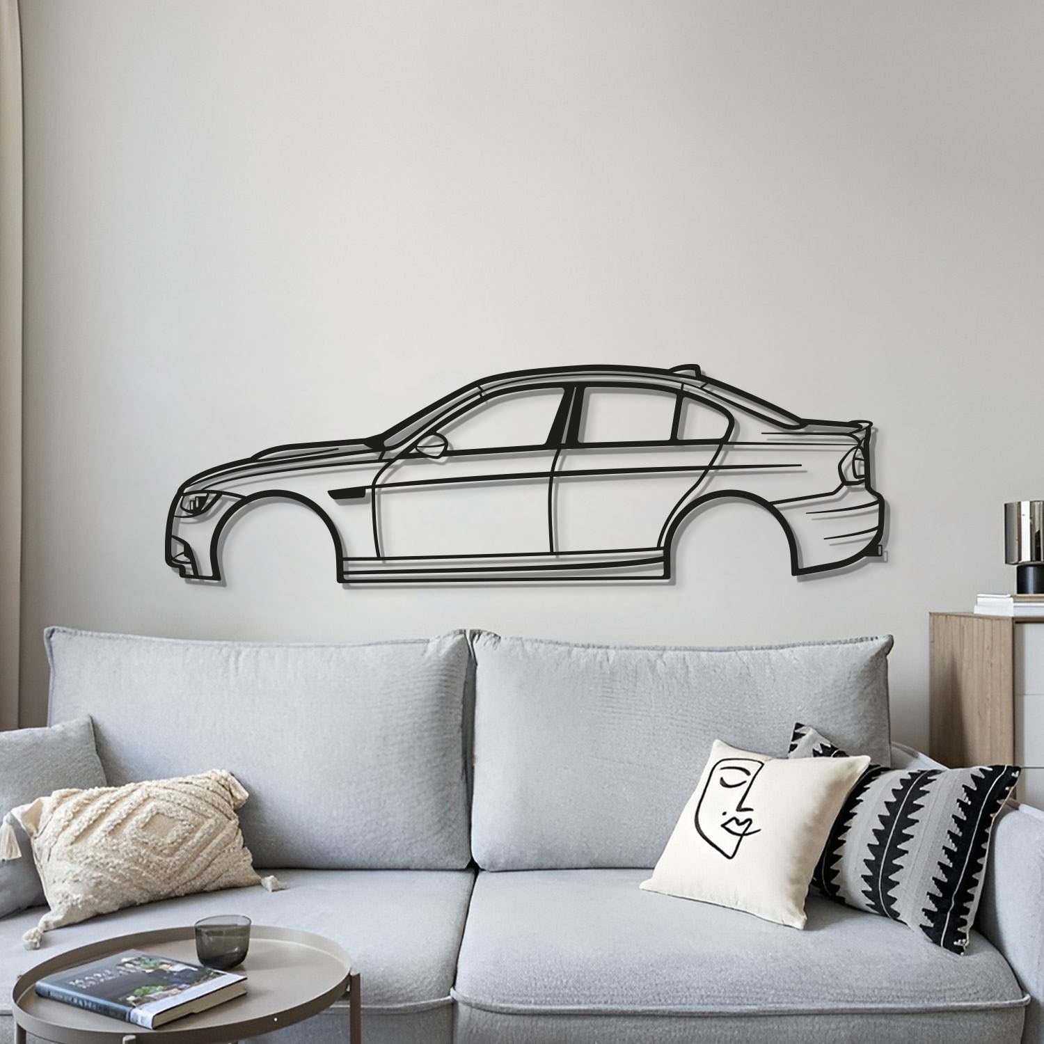 BMW E90 M3 Side Profile Metal Wall Art for Enthusiasts