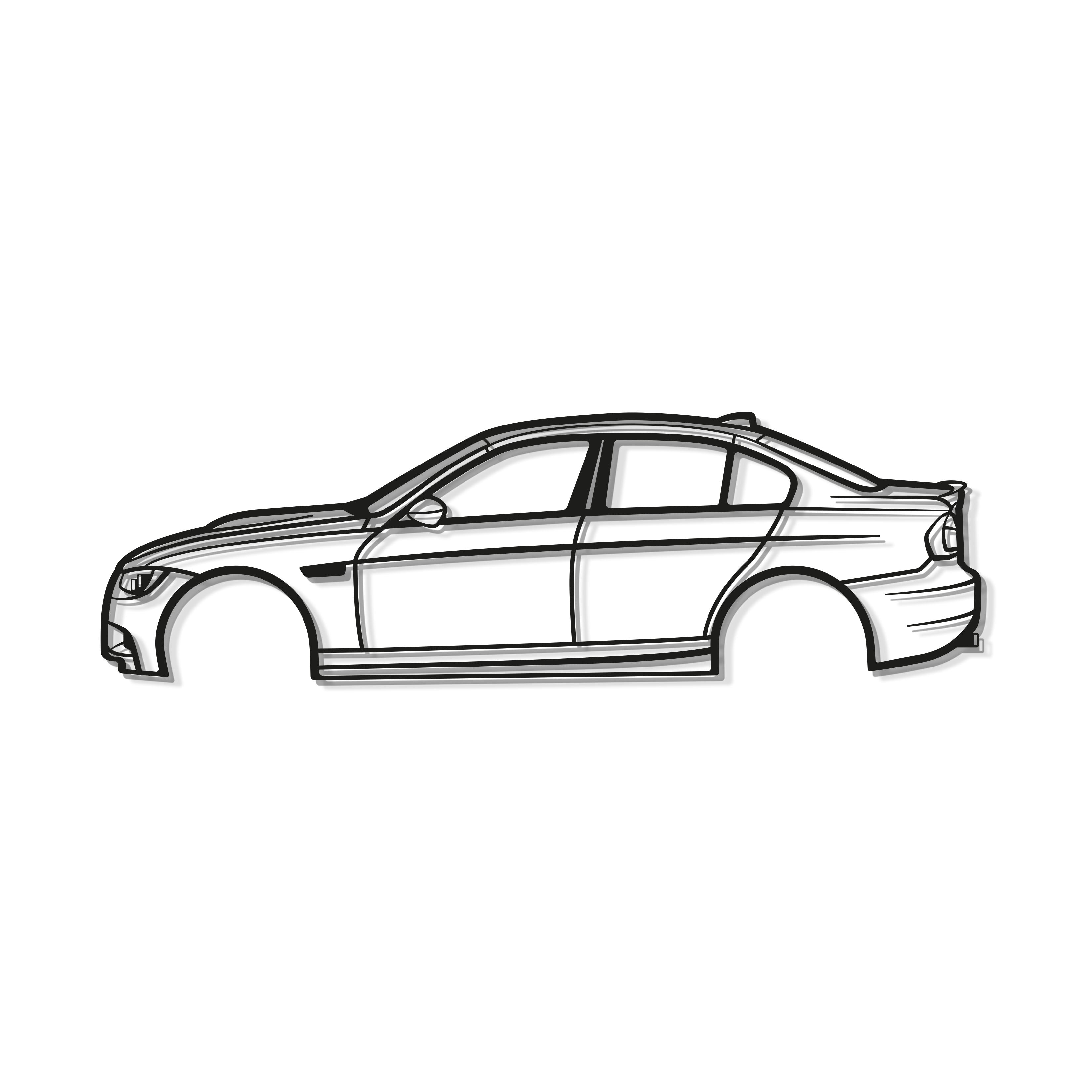 2008 M3 E90 Minimalist Metal Wall Art for Garages