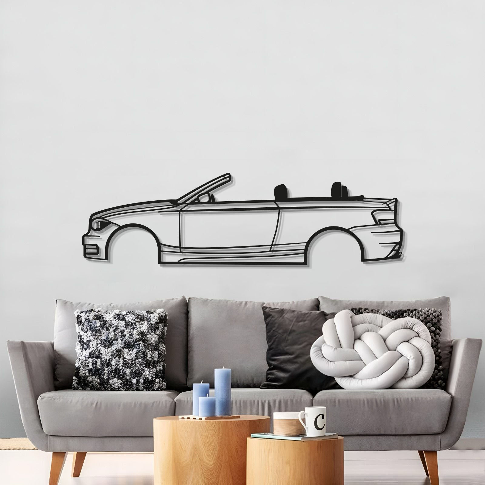 2009 BMW 1 Series E88 Convertible Metal Wall Art Decor