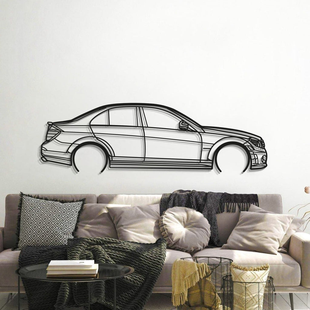 Detailed 2009 Mercedes-AMG C63 W204 Metal Art Durable Laser Cut Steel Construction