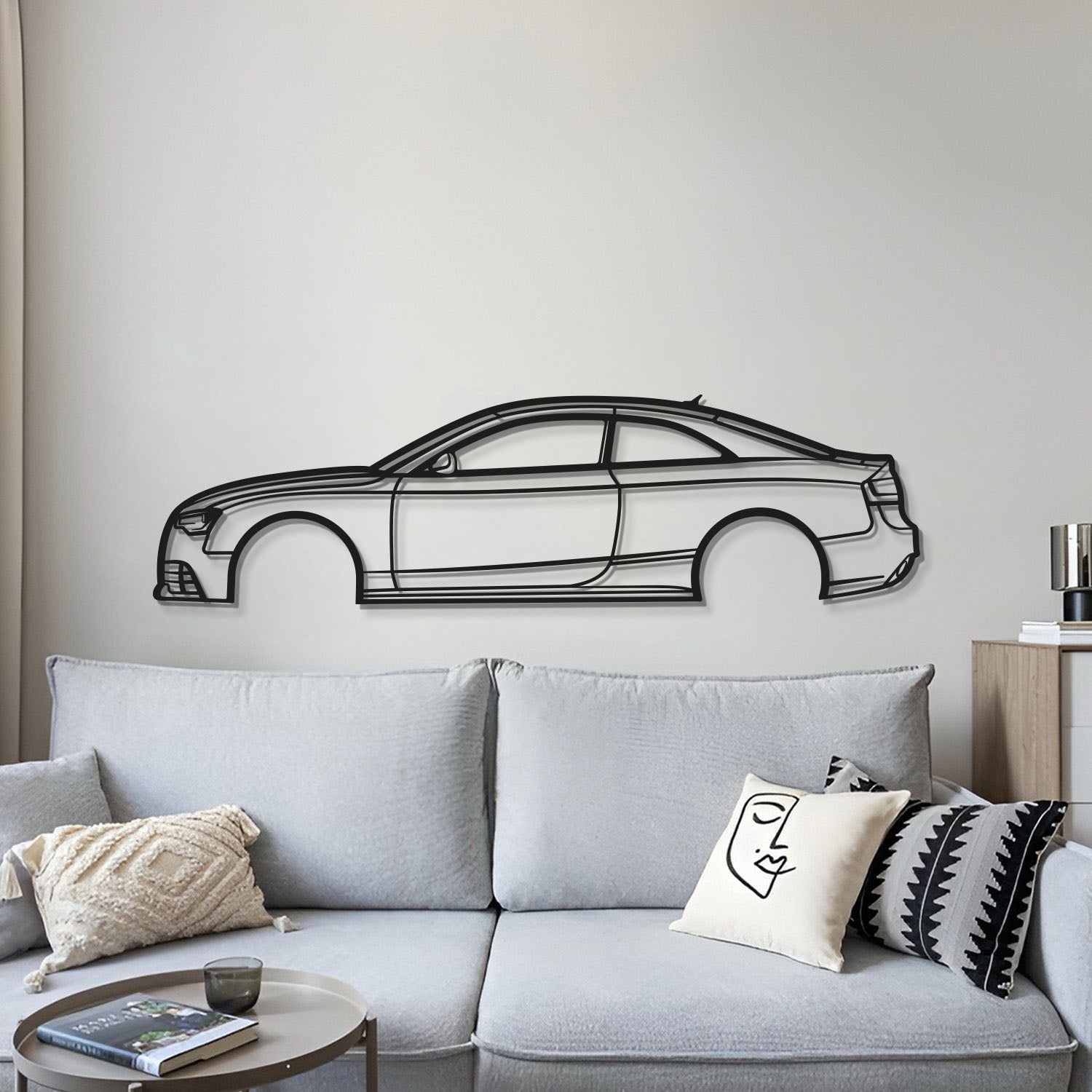 Laser cut metal wall art with Audi RS5 Coupe 2014 for modern living room décor