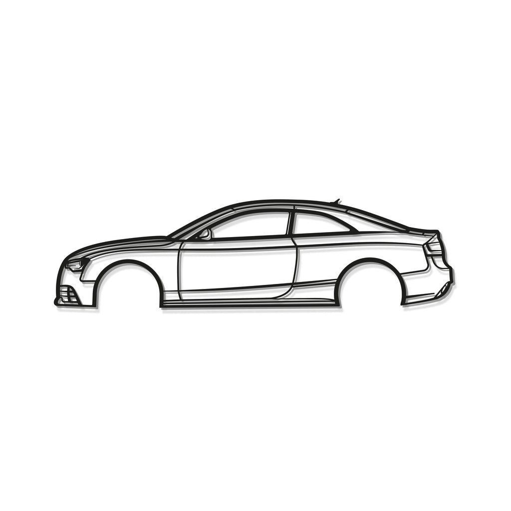 Sleek décor featuring Audi RS5 Coupe 2014 metal wall art adding motorsport flair