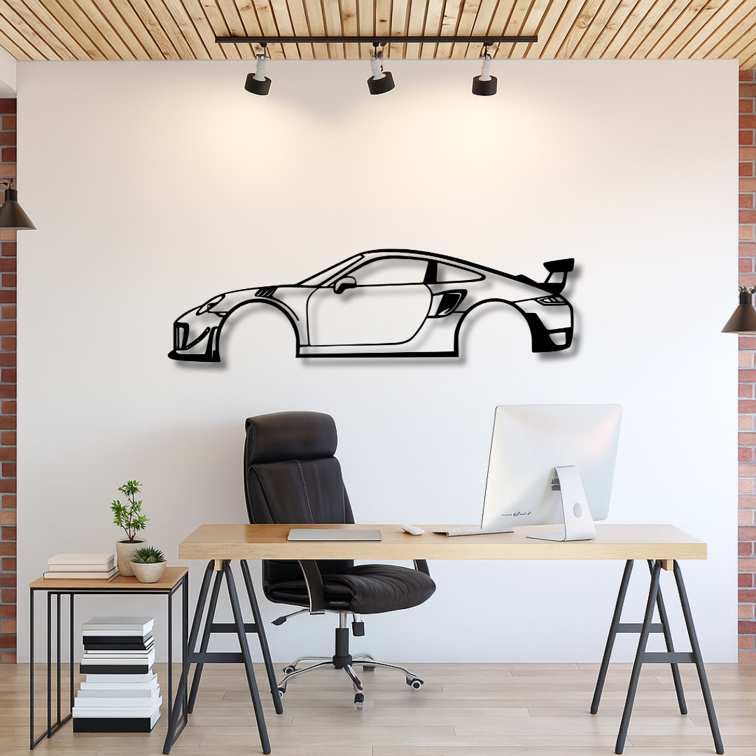 2018 PORSCHE GT2 RS – Metallkontur-Zeichnung