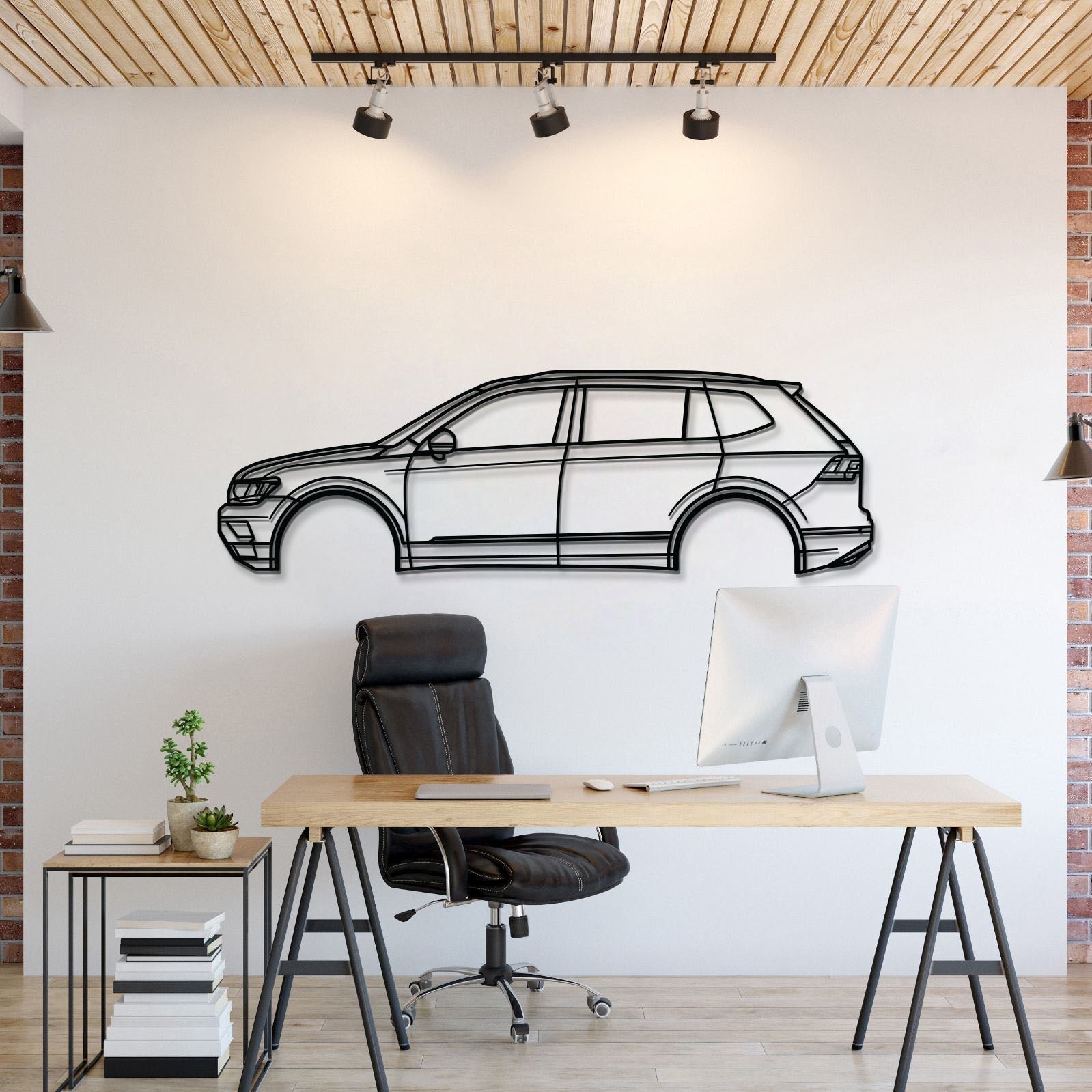 2018 Volkswagen Tiguan 2nd Gen AD BW Metal Wall Art Laser Cut 2 Mm Steel Silhouette