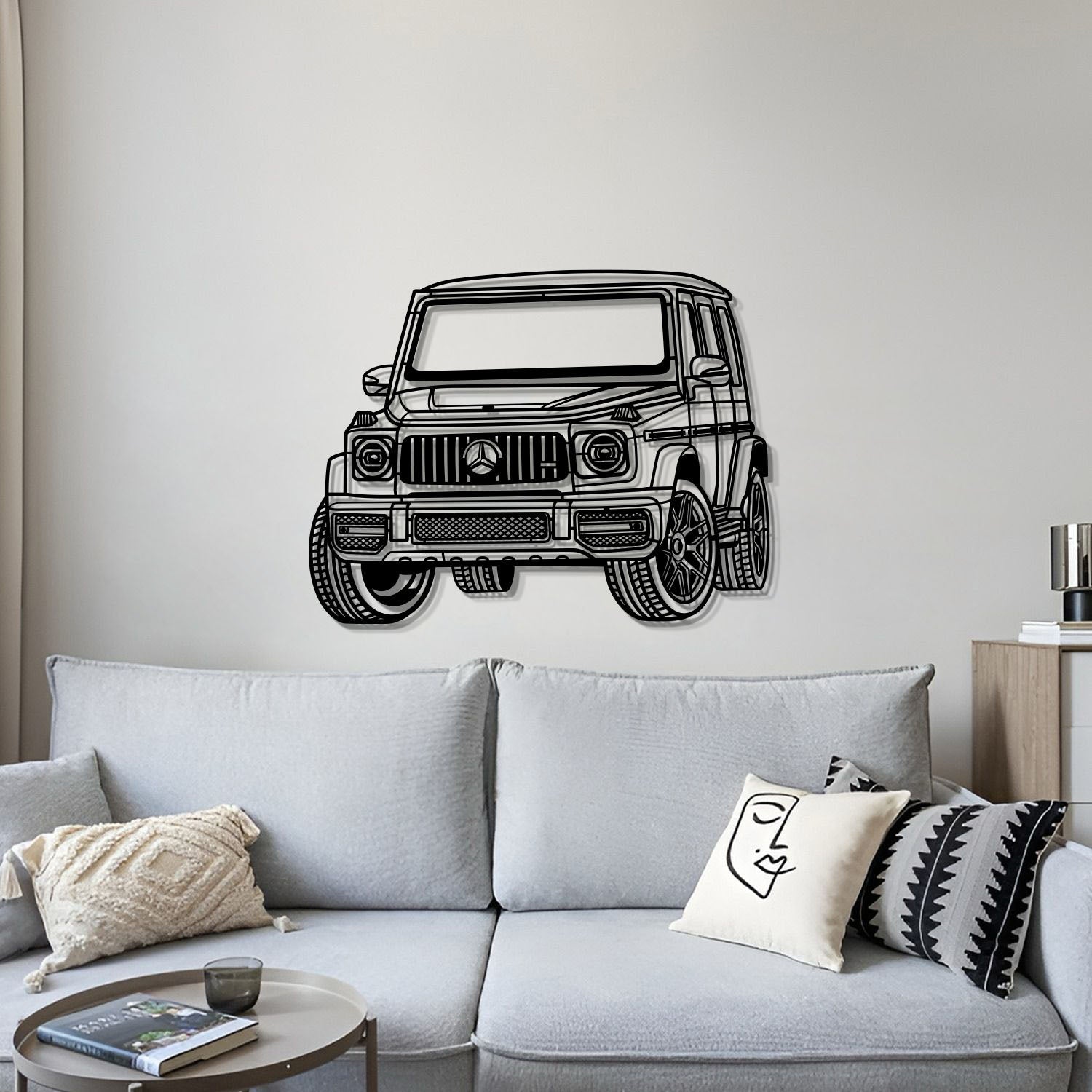 Modern 2019 G63 AMG perspective wall hanging in matte textured steel