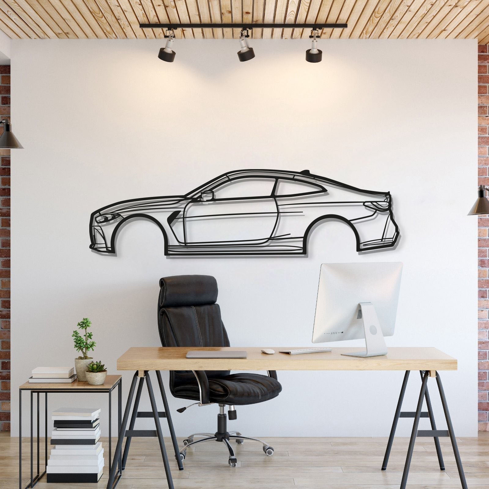2022 BMW G82 M4 Laser‑Cut Metal Wall Art Silhouette Design