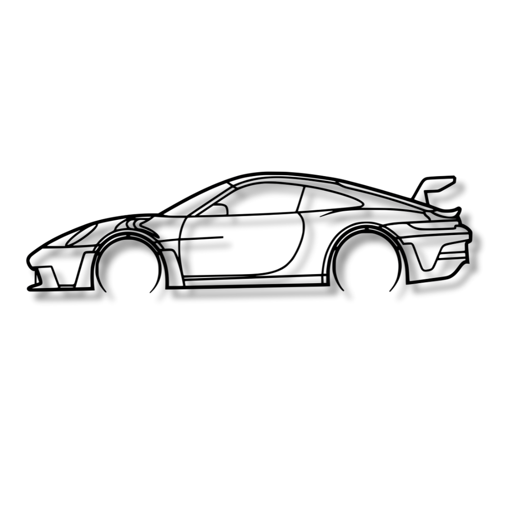 PORSCHE 911 GT3 RS - Metallumriss-Tafel