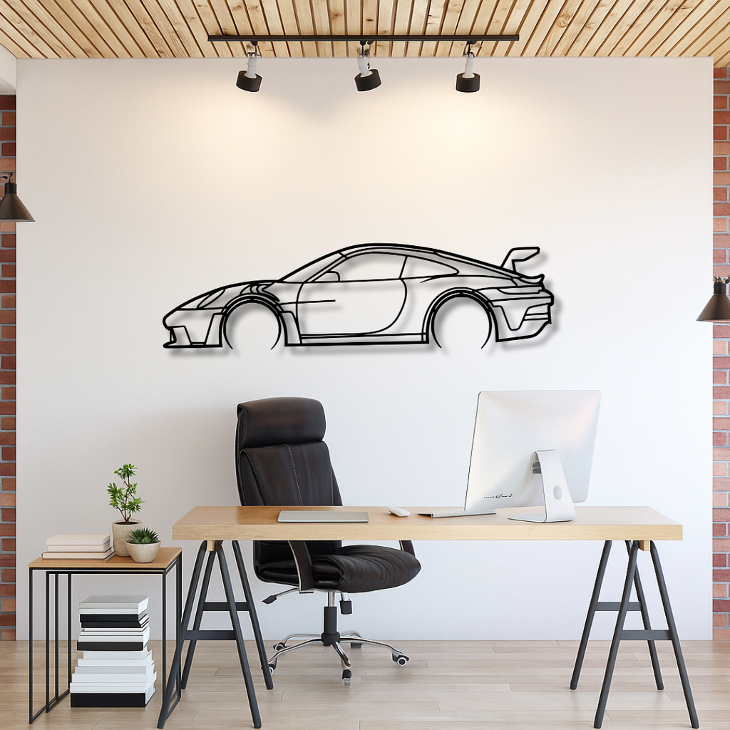 PORSCHE 911 GT3 RS - Metallumriss-Tafel