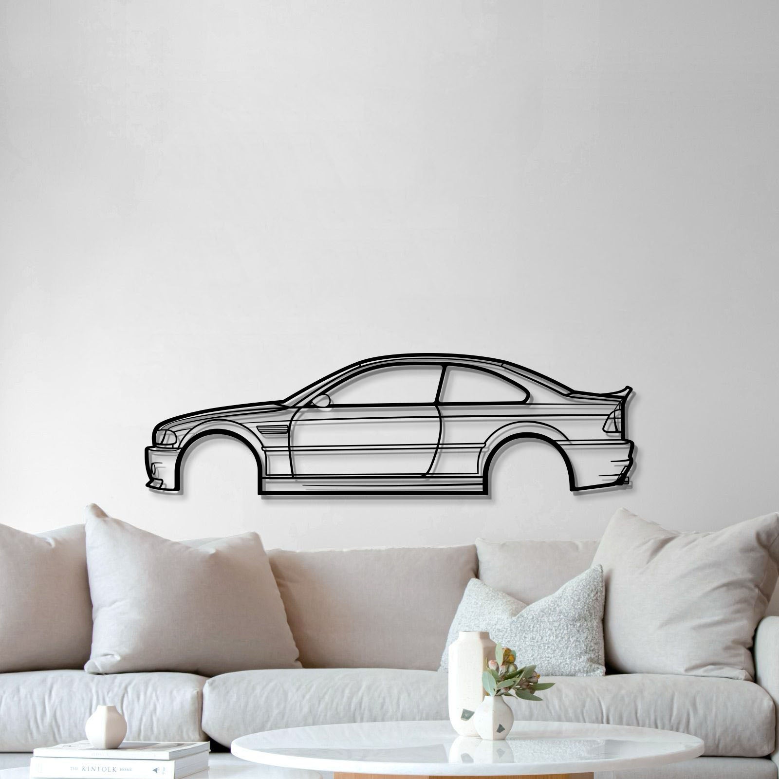 BMW E46 M3 CSL vintage metal wall sculpture for living room display