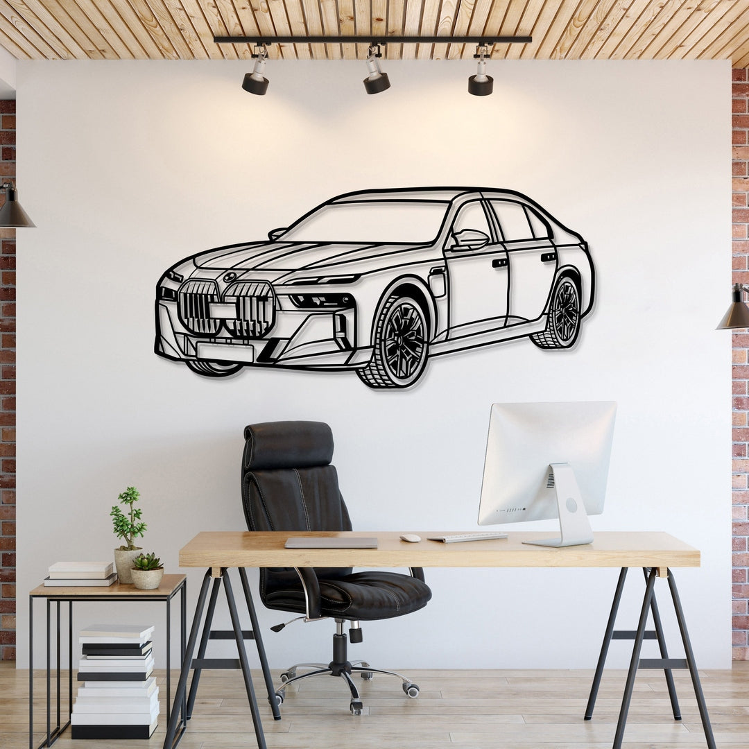 BMW M760 xDrive limousine perspective metal car silhouette wall art
