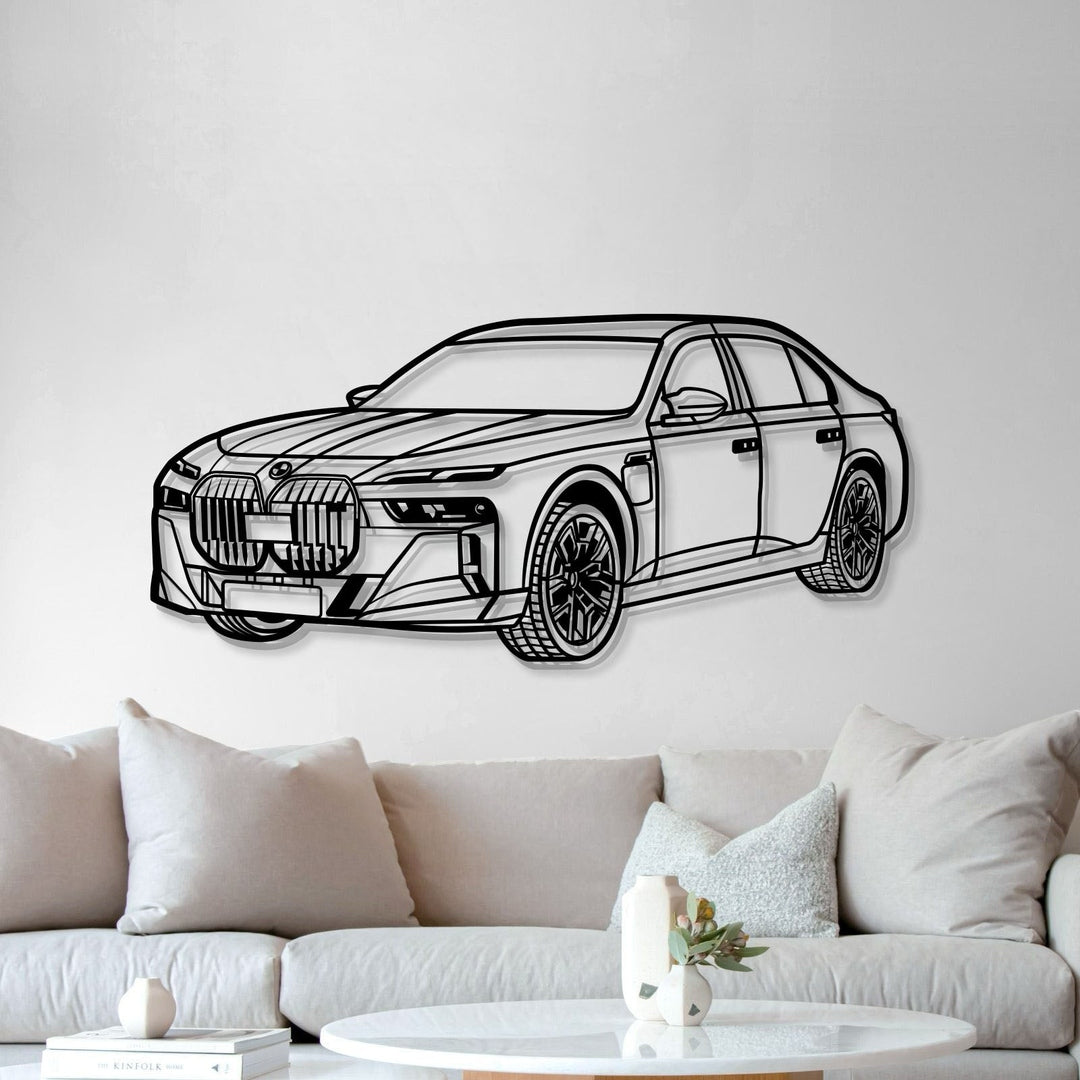 BMW M760 xDrive luxury limousine perspective metal silhouette décor