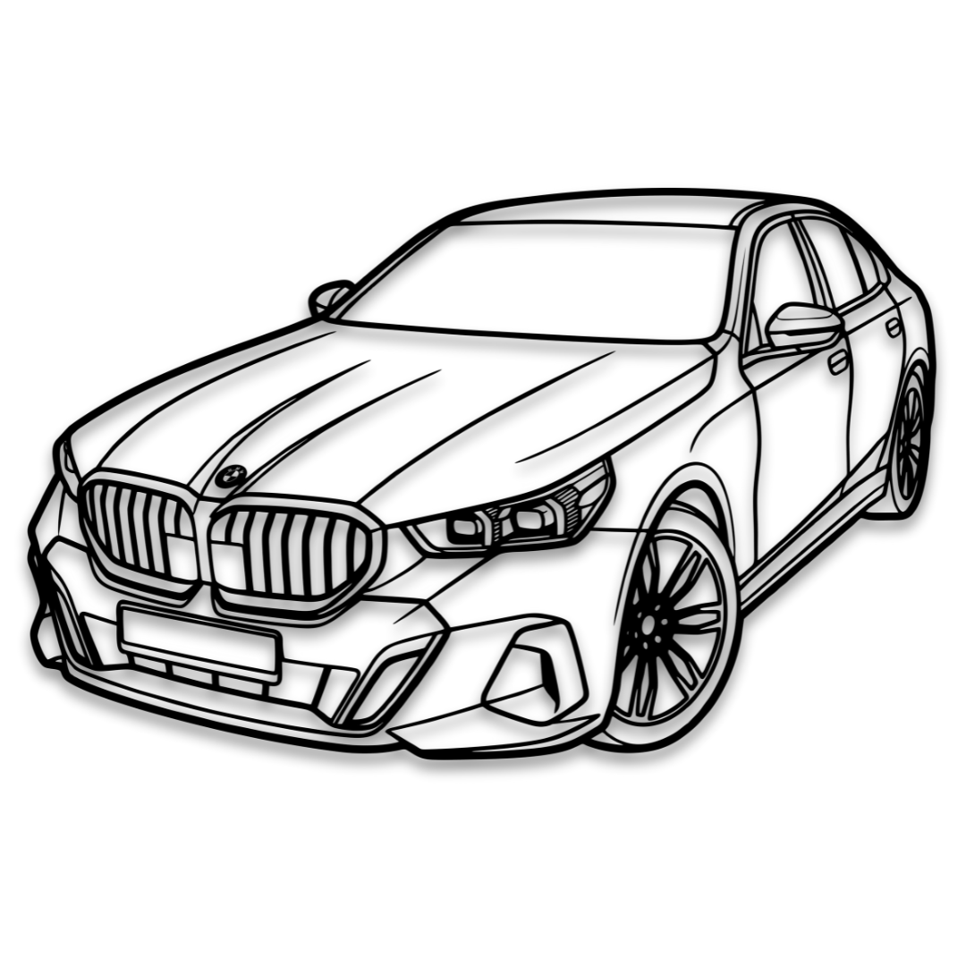 BMW Seria 5 2025  Perspectivă - Tablou Contur Metalic - FOLDART