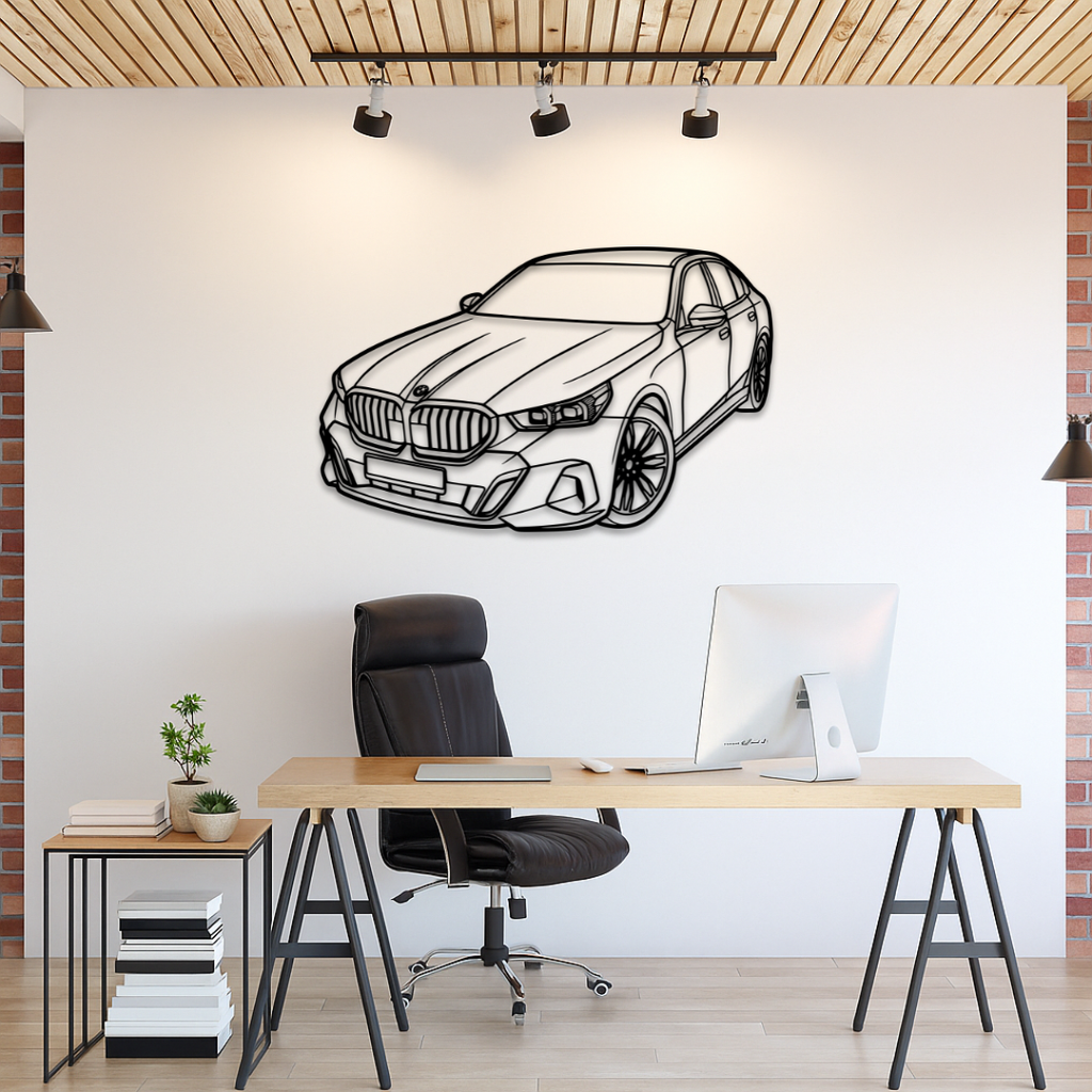 BMW Seria 5 2025  Perspectivă - Tablou Contur Metalic - FOLDART