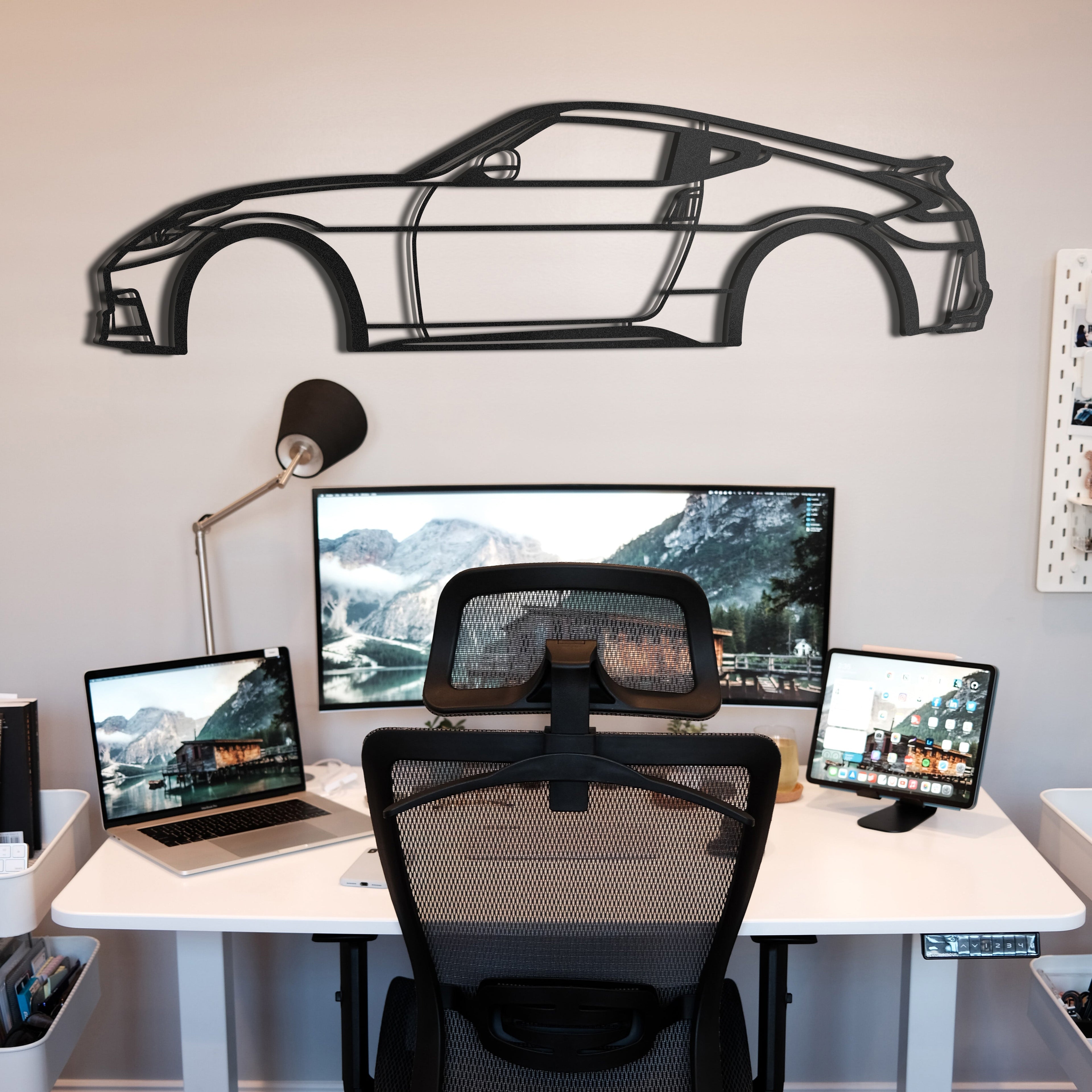 Laser cut metal wall art with Nissan 370Z 2015 for modern living room décor