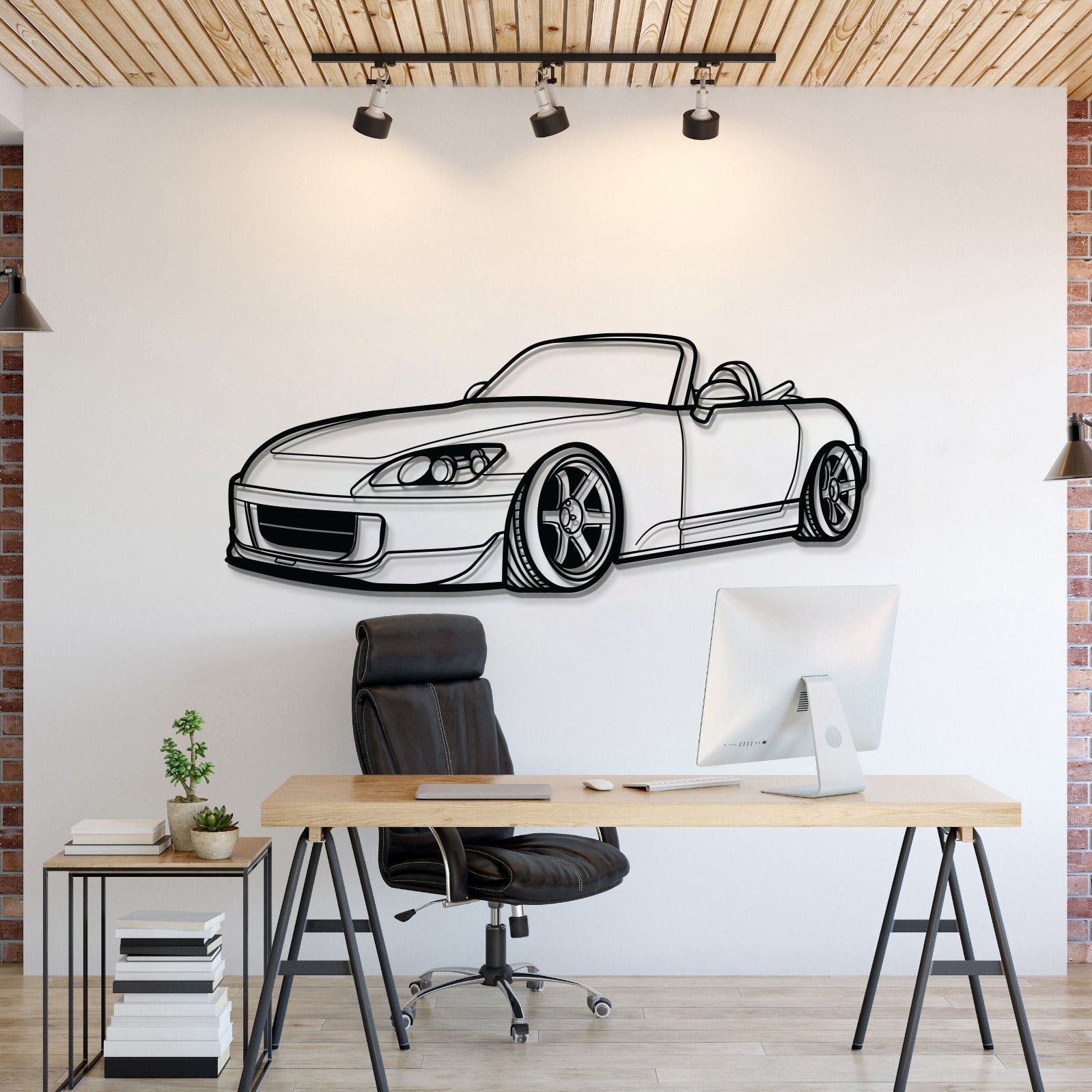 Honda S2000 Perspectivă  metal wall art – JDM sports roadster silhouette décor