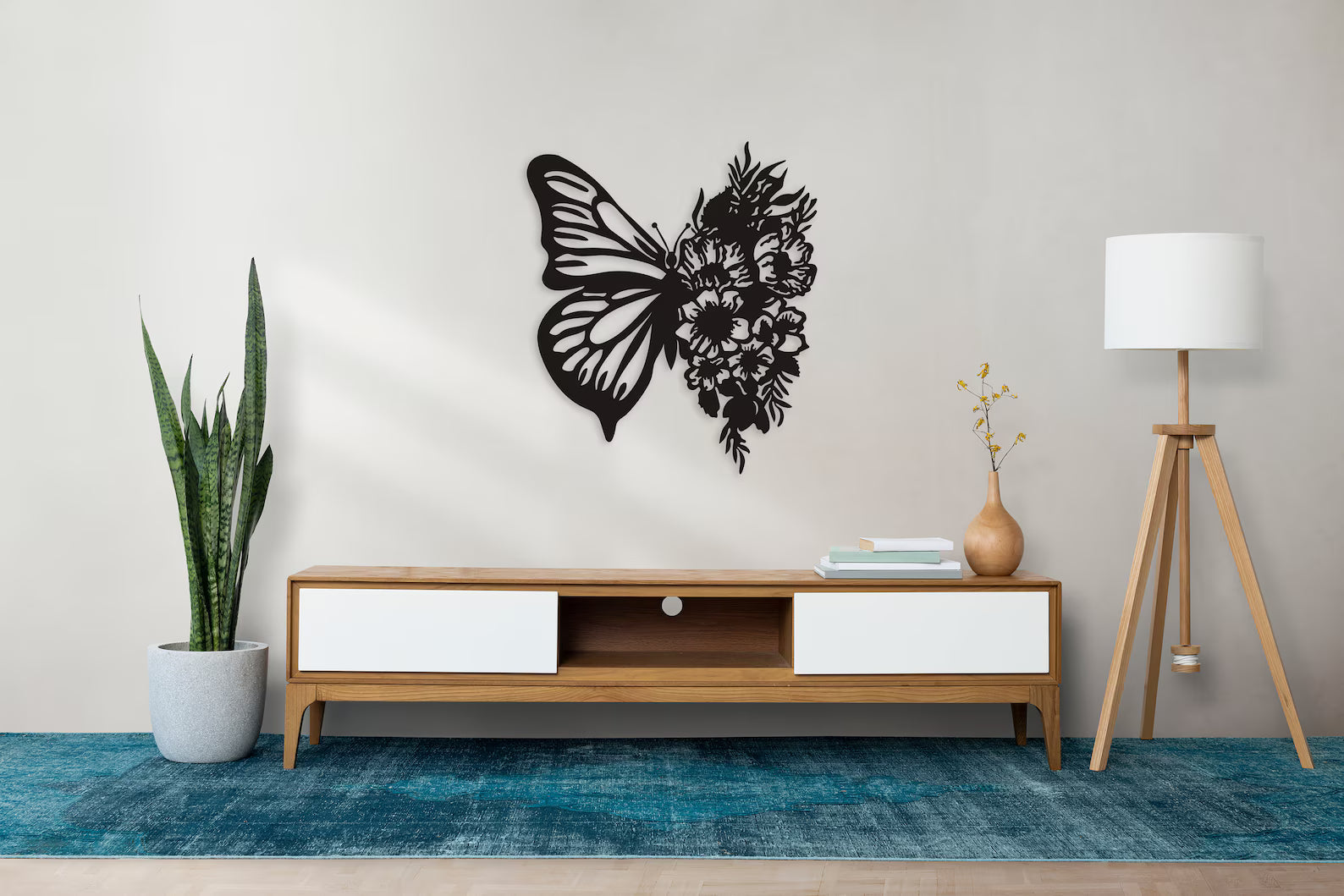 Fluture Floral – Tablou Contur Metalic - FOLDART