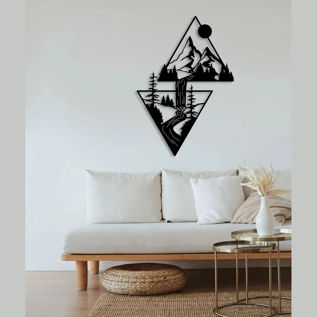 Peisaj Geometric – Tablou Contur Metalic - FOLDART