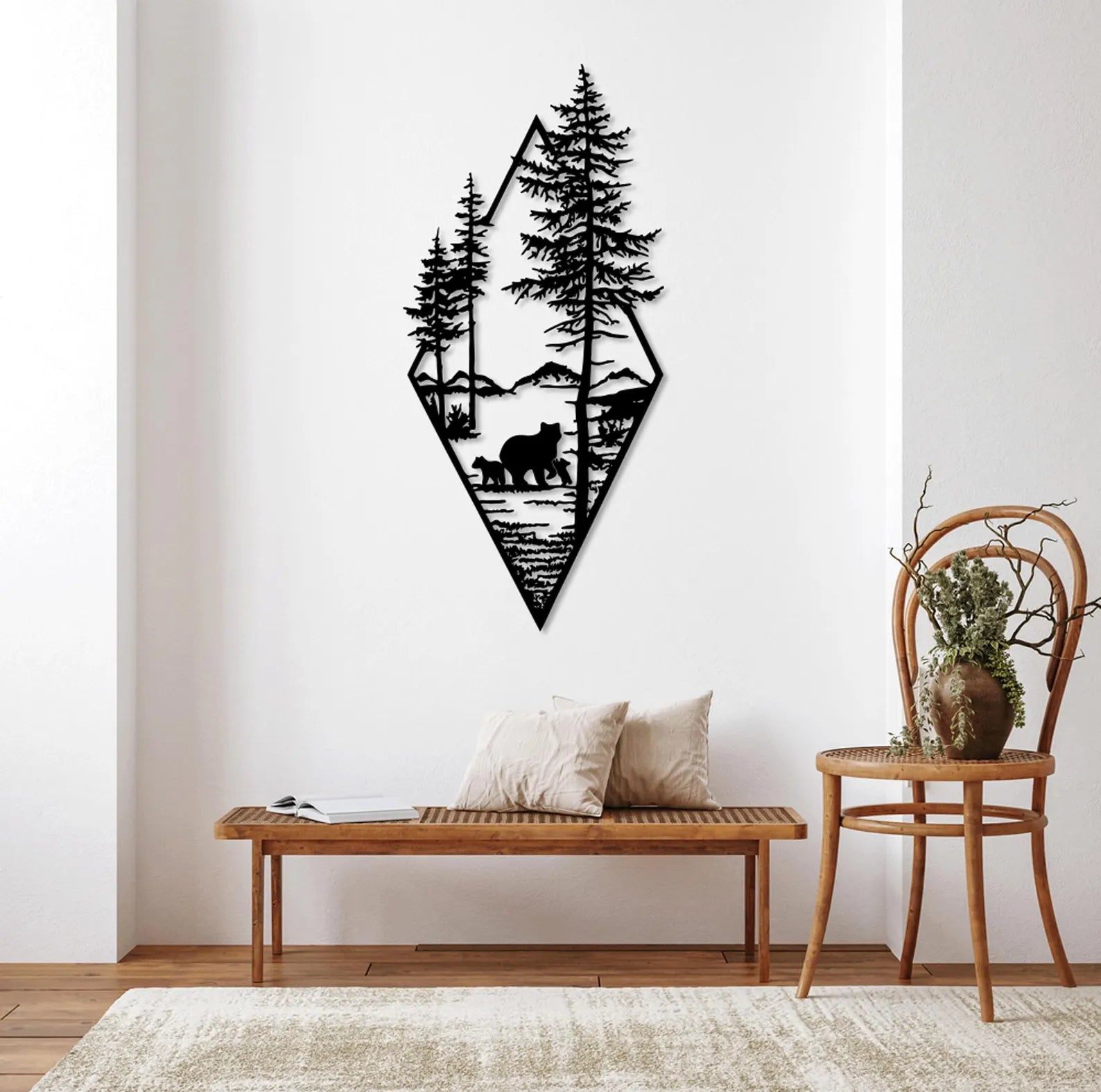 Urs in Padure – Tablou Contur Metalic - FOLDART