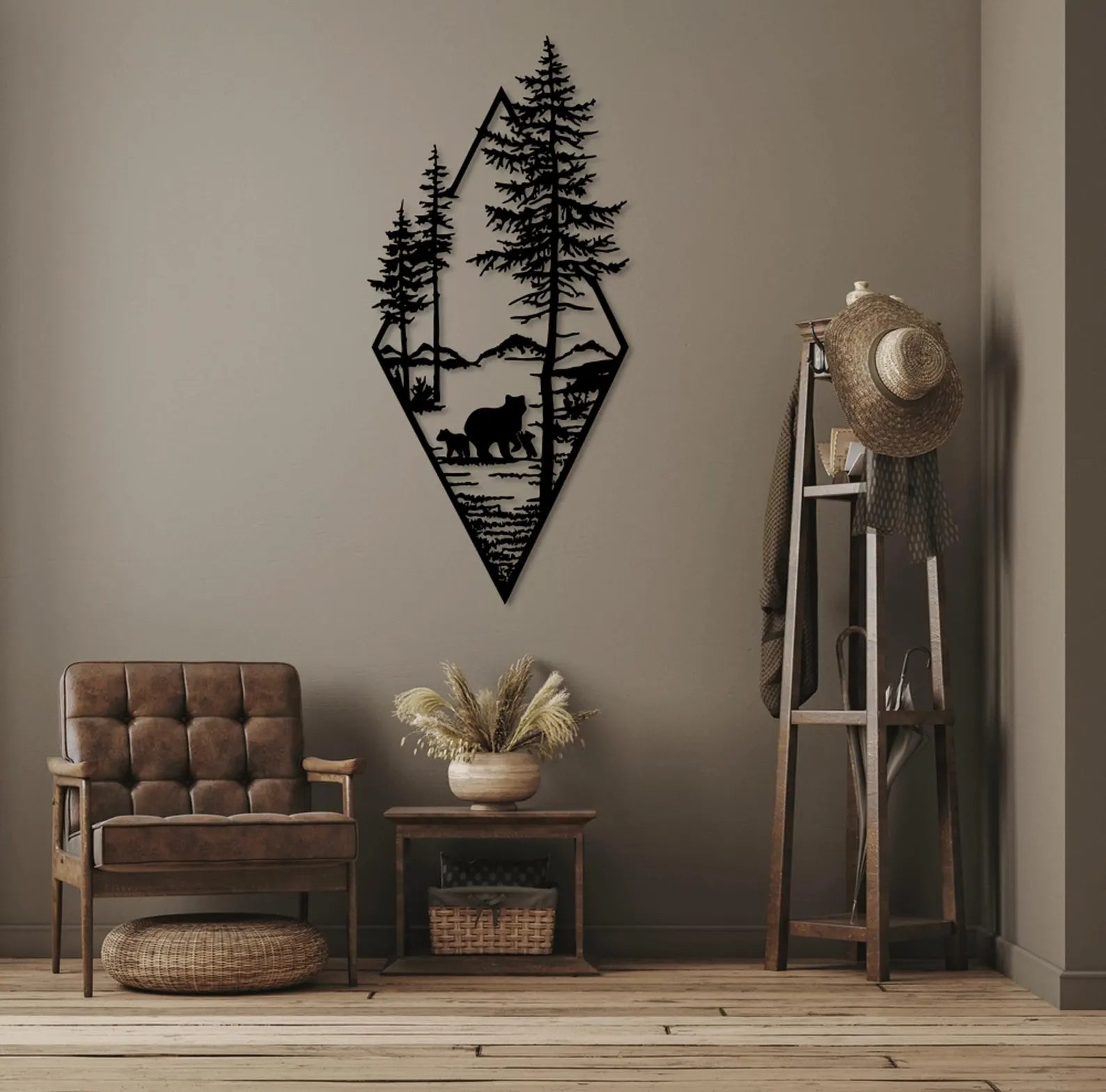 Urs in Padure – Tablou Contur Metalic - FOLDART