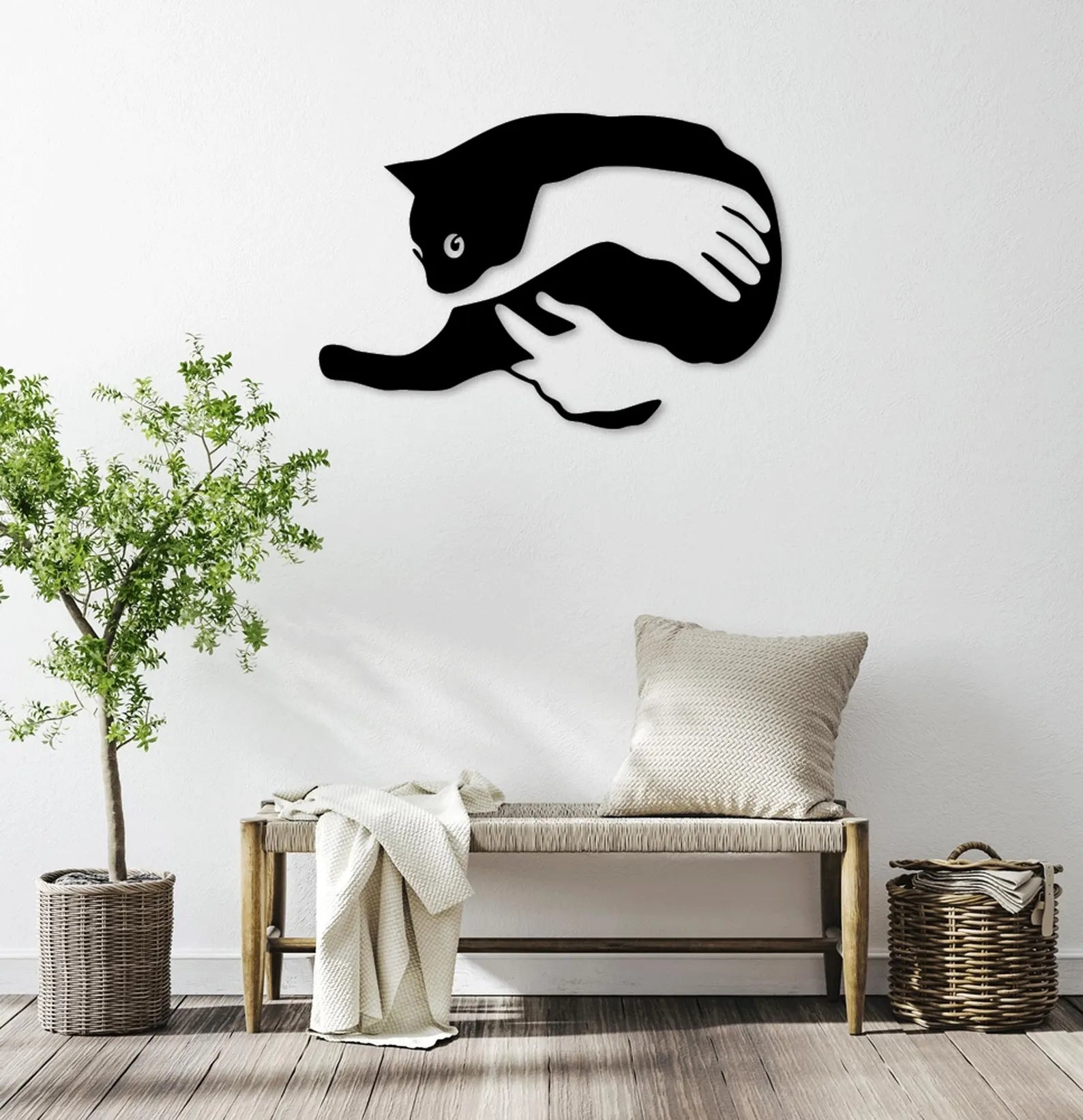 Pisica in Brate – Tablou Contur Metalic - FOLDART