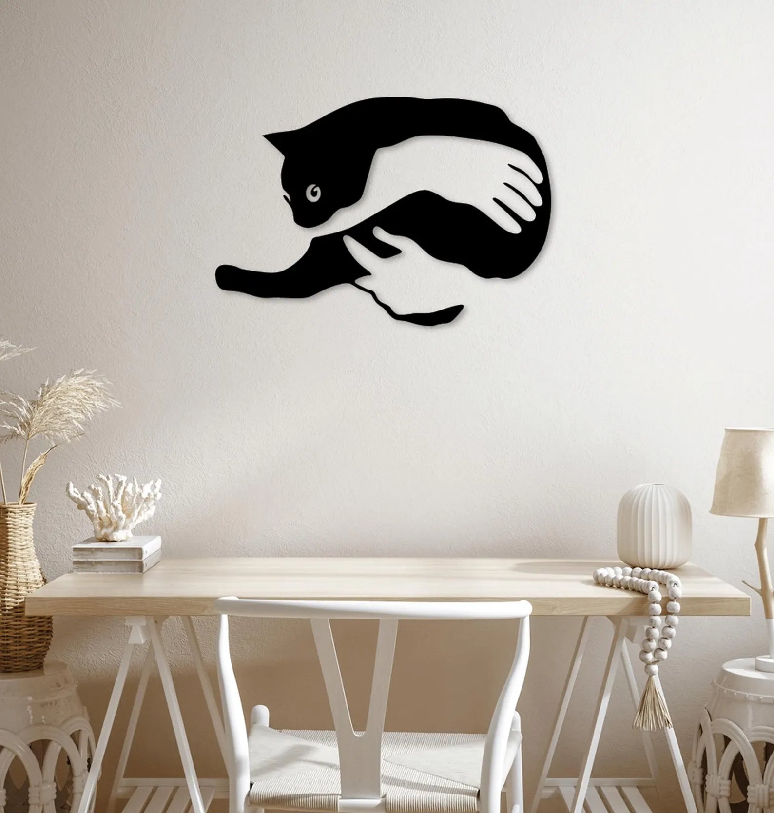 Pisica in Brate – Tablou Contur Metalic - FOLDART