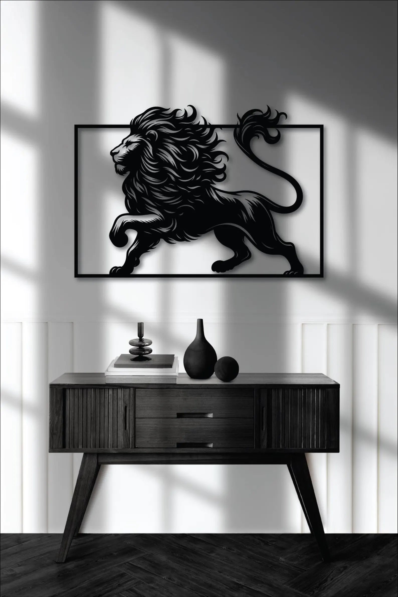 Leu Regal – Tablou Contur Metalic - FOLDART