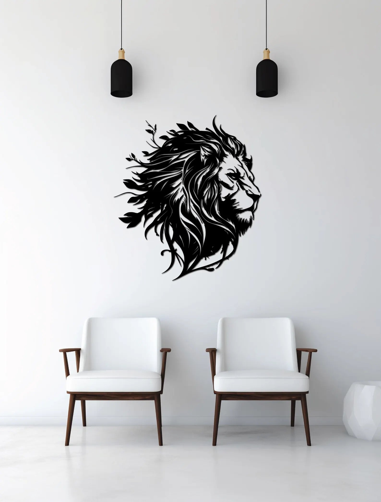 Leu Portret – Tablou Contur Metalic - FOLDART