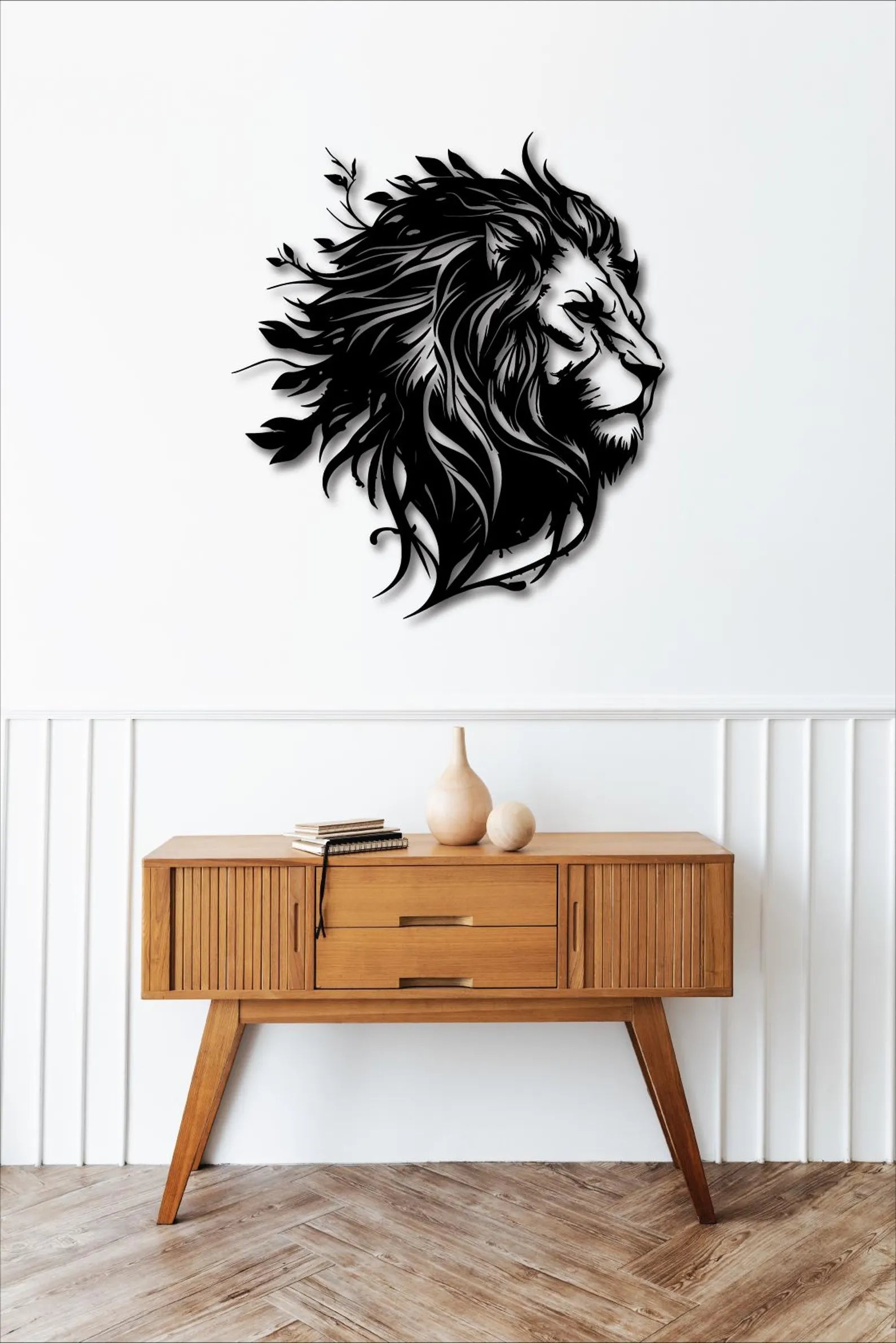 Leu Portret – Tablou Contur Metalic - FOLDART