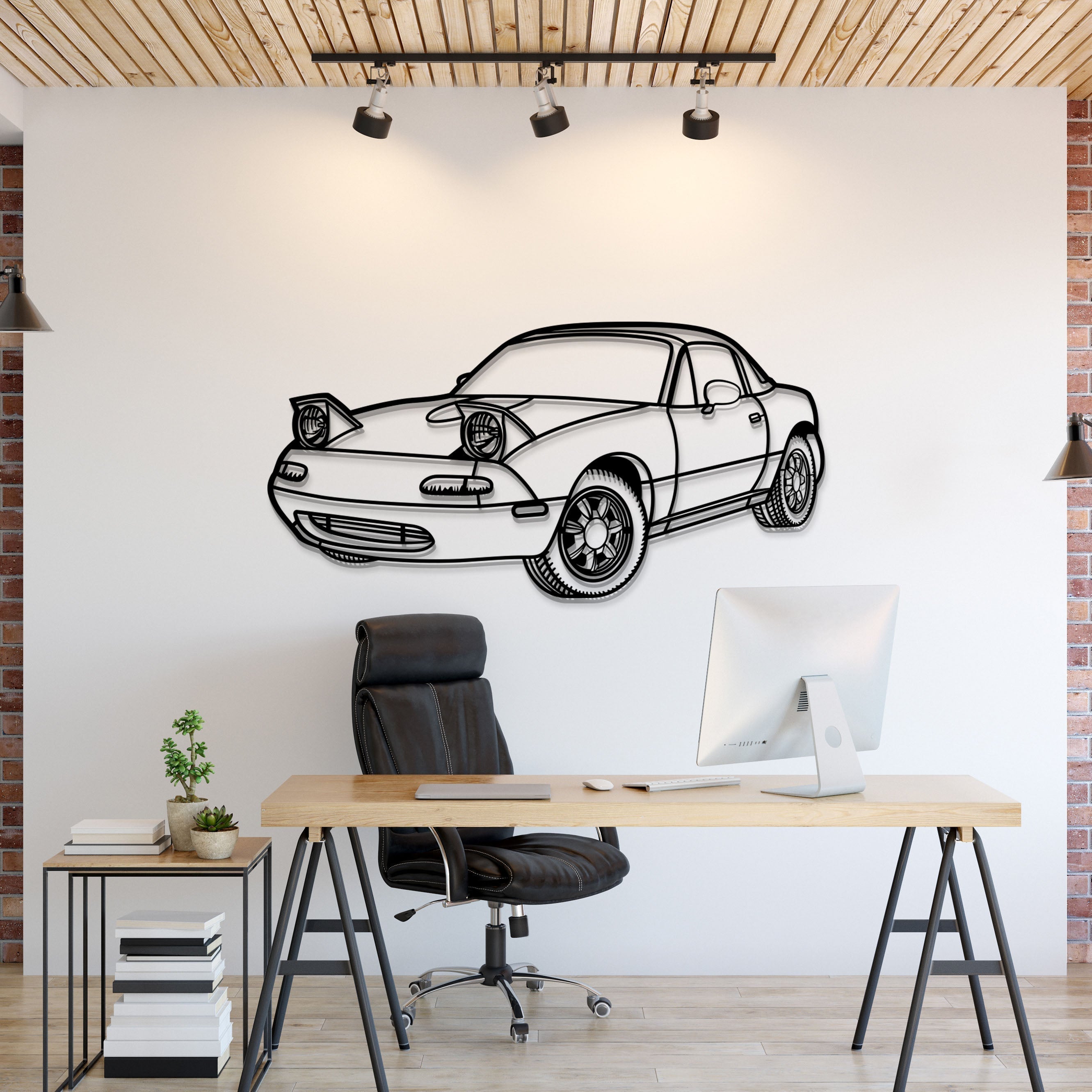 1991 Mazda Miata MX-5 Perspectivă  metal wall art silhouette for home décor