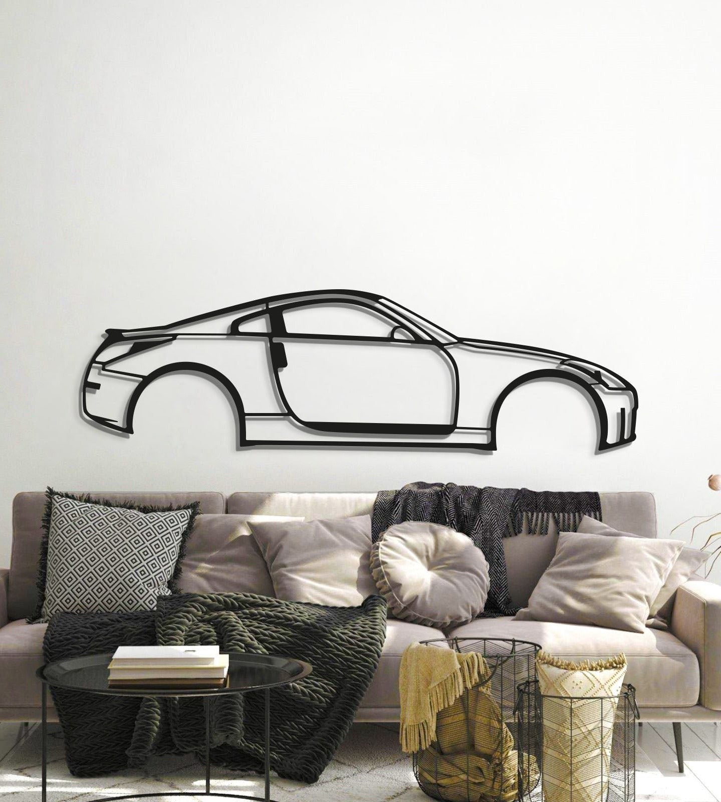 Matte finish wall art showcasing Nissan 350Z 2005 transforming hallway ambiance